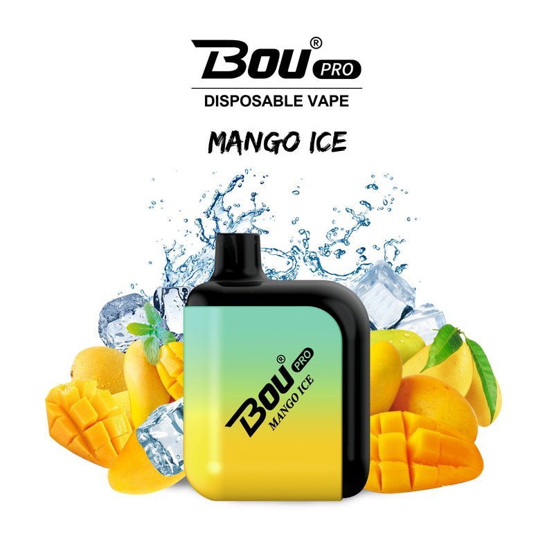 Bou Pro 7000 Puffs Disposable Vape Pod - Box of 10 - Wolfvapes.co.uk-Mango Ice