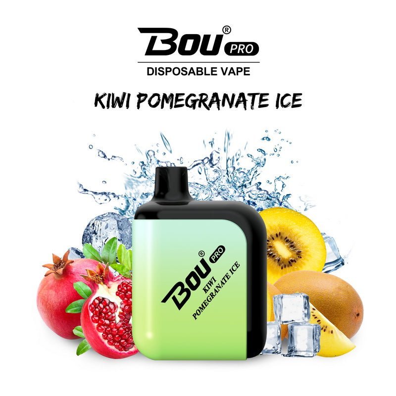 Bou Pro 7000 Puffs Disposable Vape Pod Device - Wolfvapes.co.uk-Kiwi Pomegranate Ice