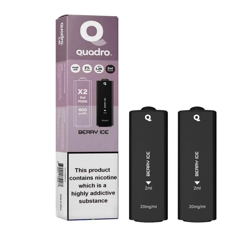 buy 4 in 1 Quadro 2400 Puffs Replacement Pods at Wolfvapes.co.uk