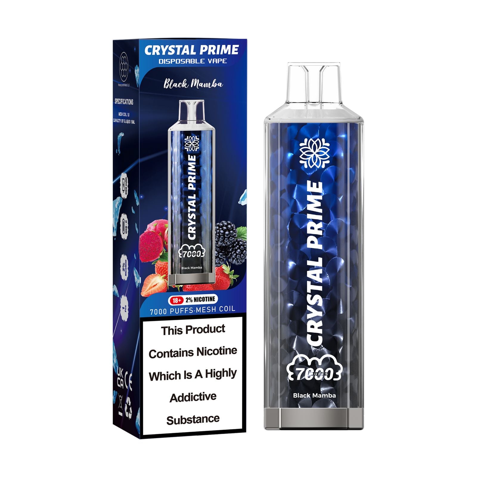 buy Crystal Prime 3D Effects 7000 Prefilled Vape Kit at Wolfvapes.co.uk