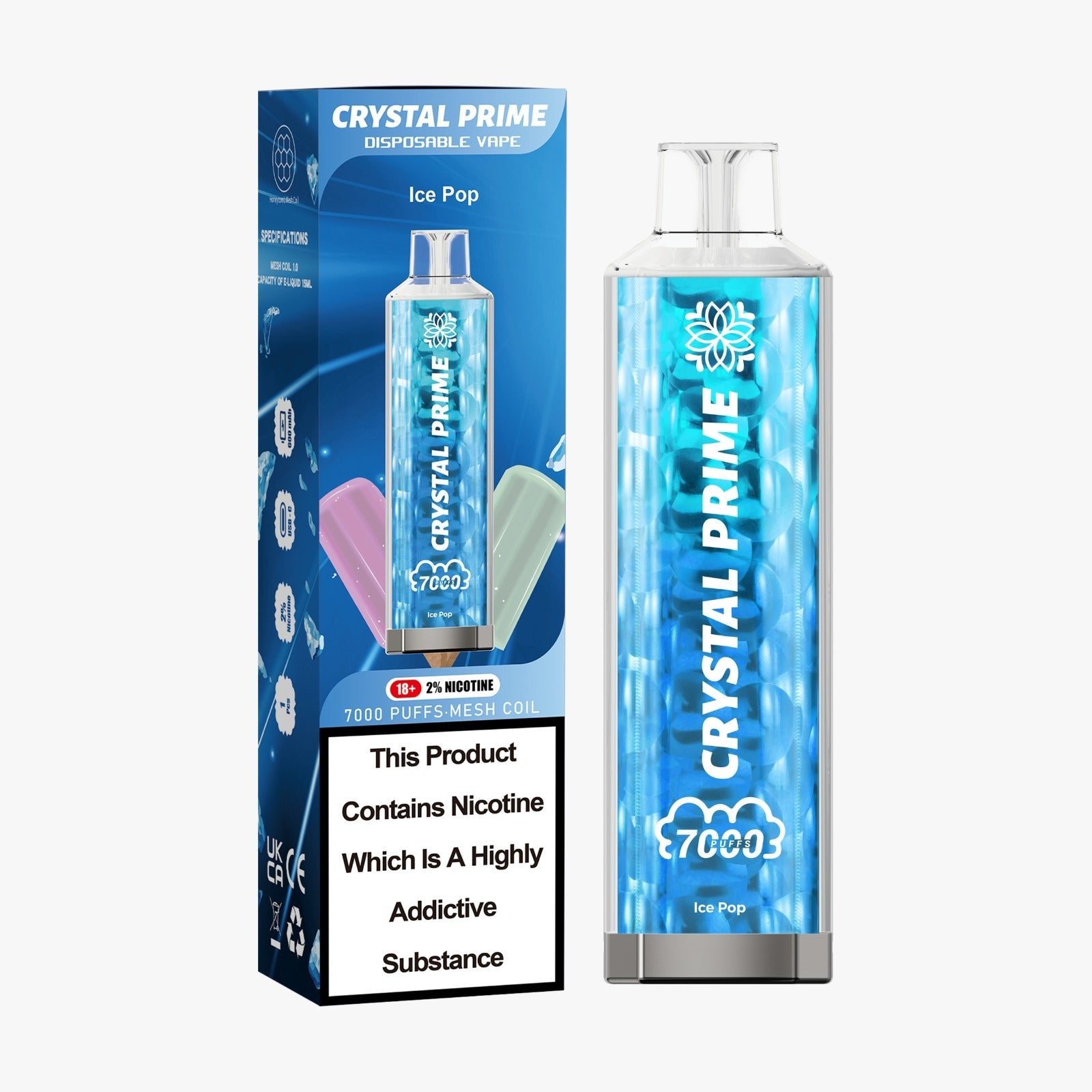 buy Crystal Prime 3D Effects 7000 Prefilled Vape Kit at Wolfvapes.co.uk