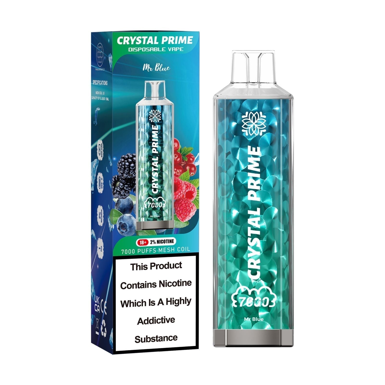 buy Crystal Prime 3D Effects 7000 Prefilled Vape Kit at Wolfvapes.co.uk