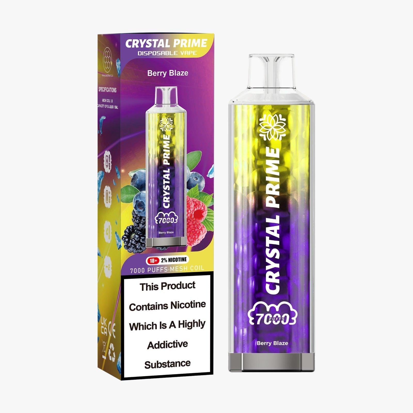 buy Crystal Prime 3D Effects 7000 Vape Kit Box of 10 at Wolfvapes.co.uk