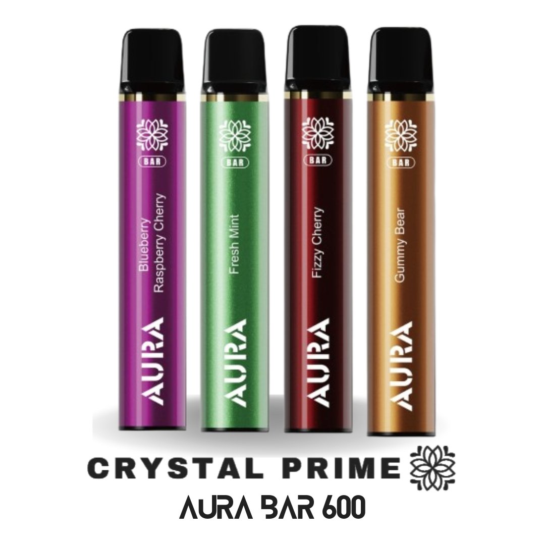 buy Crystal Prime Aura Bar 600 Puff Disposable Vape at Wolfvapes.co.uk