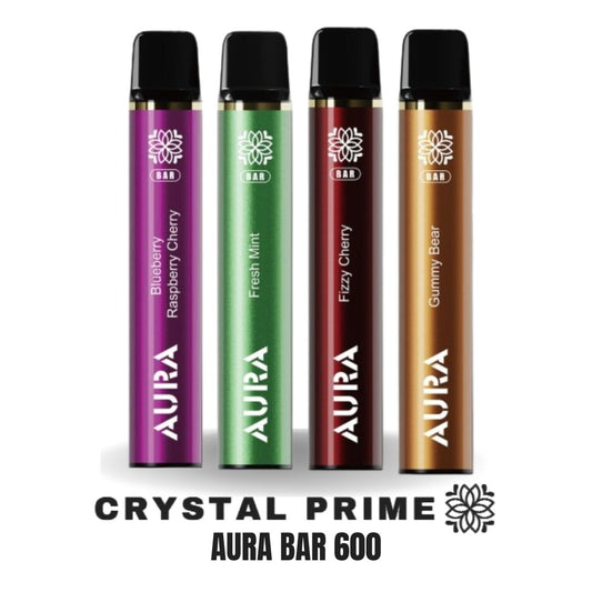 buy Crystal Prime Aura Bar 600 Puffs Vape Pod Kit - Box of 10 at Wolfvapes.co.uk