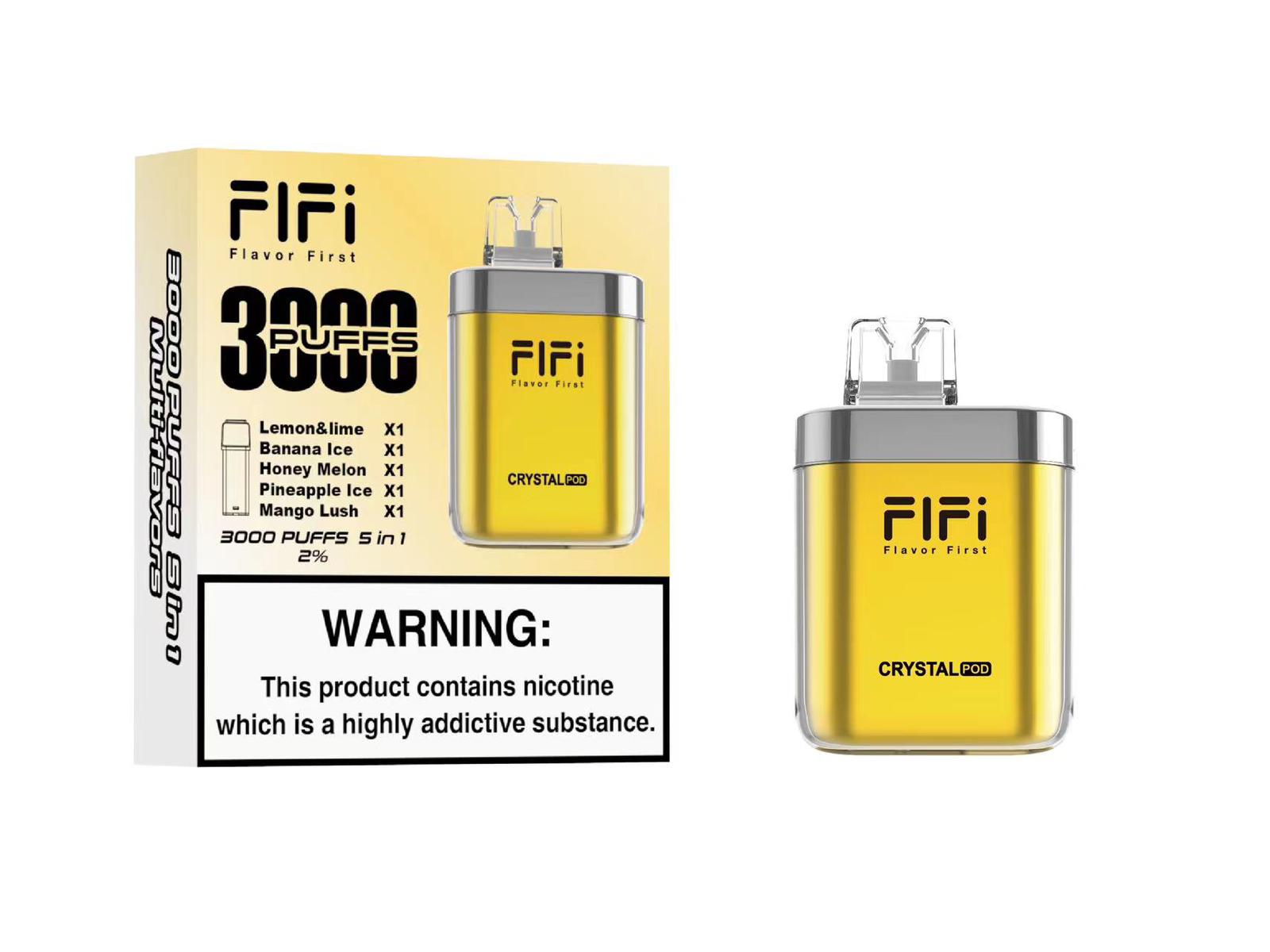 buy FiFi Crystal Pod 3000 Puffs Disposable Vape Pod 5 in 1 at Wolfvapes.co.uk