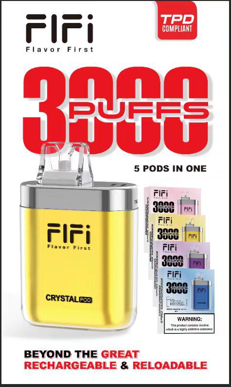 buy FiFi Crystal Pod 3000 Puffs Disposable Vape Pod 5 in 1 at Wolfvapes.co.uk