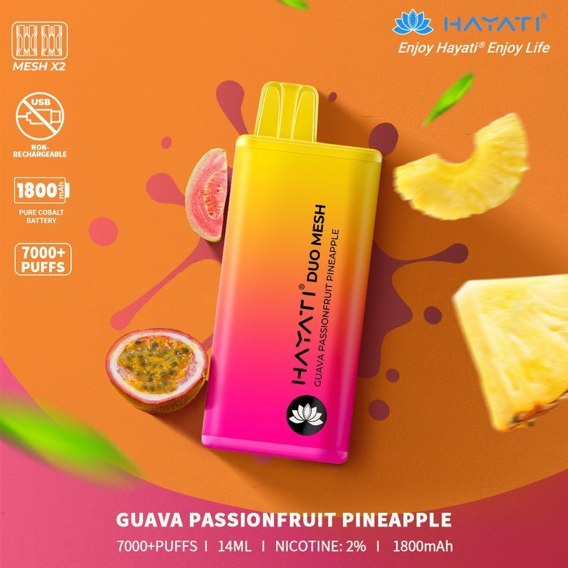 buy Hayati Duo Mesh 7000 Puff Vape Bar Pod Kit at Wolfvapes.co.uk