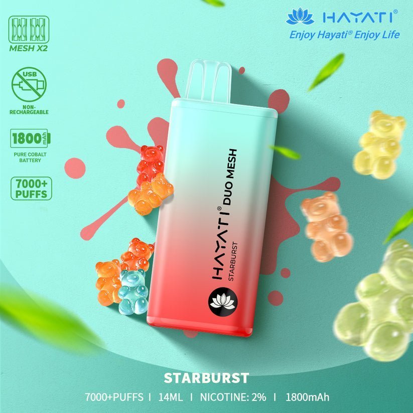 buy Hayati Duo Mesh 7000 Puff Vape Bar Pod Kit at Wolfvapes.co.uk