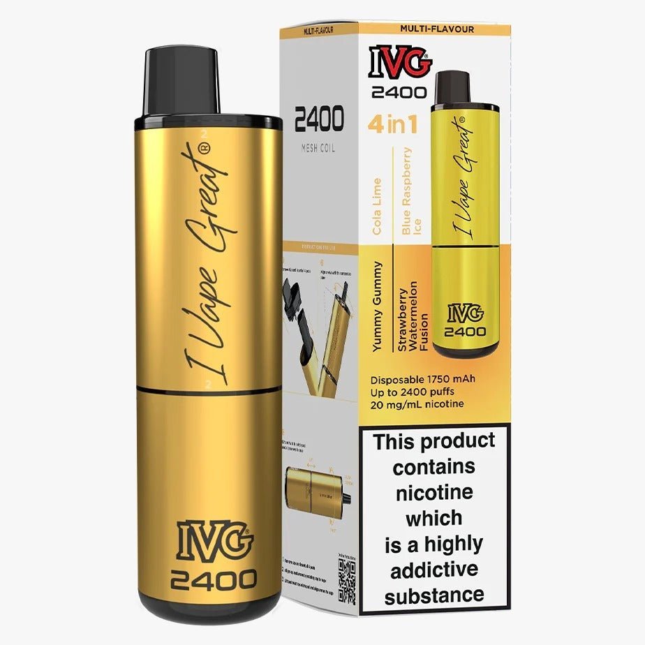 buy IVG 2400 Disposable Vape Pod Puff Device - Box of 5 at Wolfvapes.co.uk