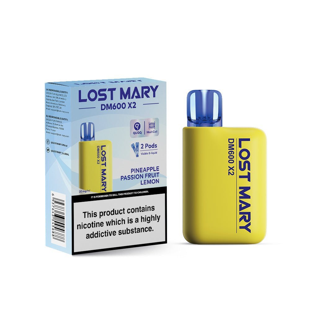 buy Lost Mary DM600 X2 1200 Puffs Vape Pod Kit - Box of 5 at Wolfvapes.co.uk