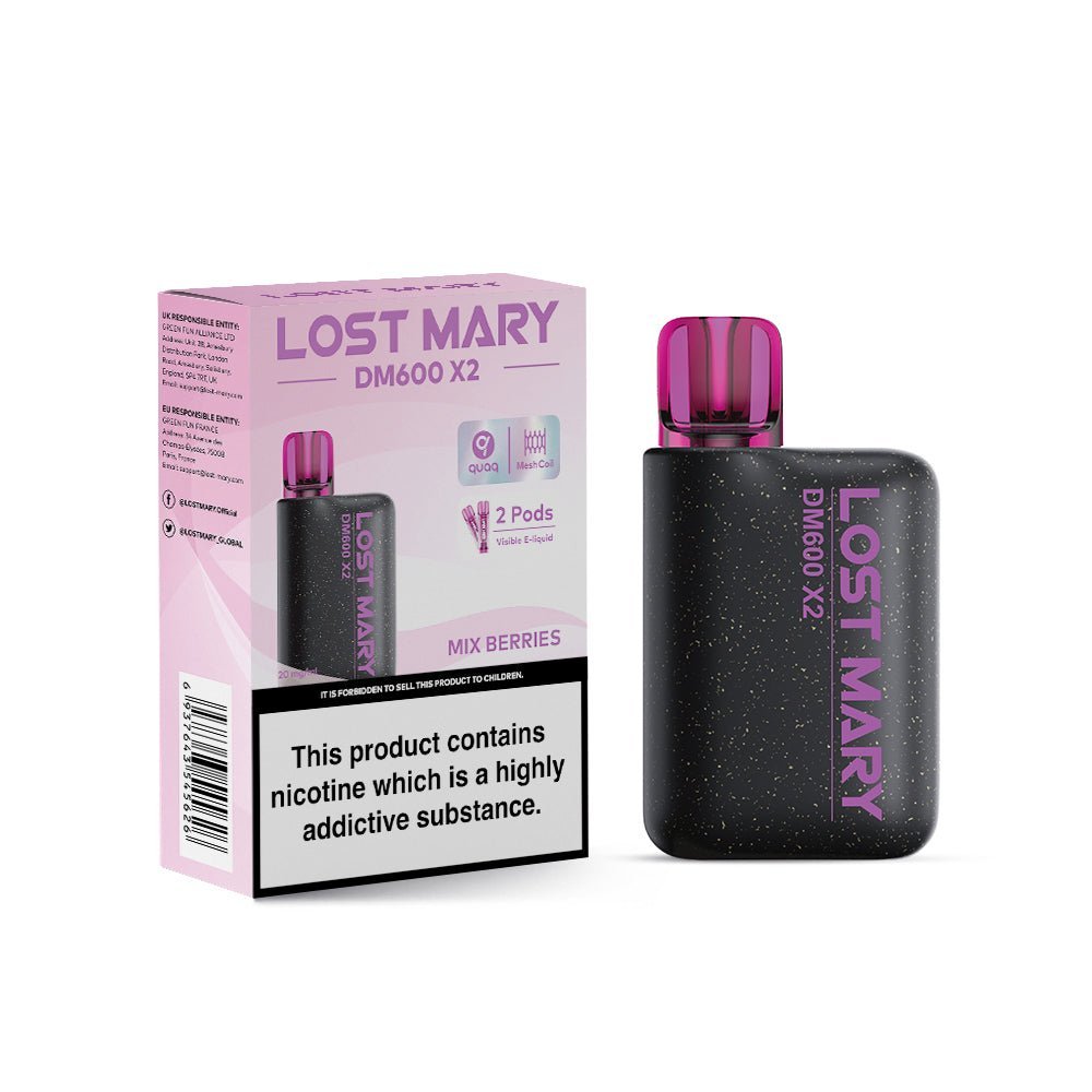 buy Lost Mary DM600 X2 1200 Puffs Vape Pod Kit - Box of 5 at Wolfvapes.co.uk