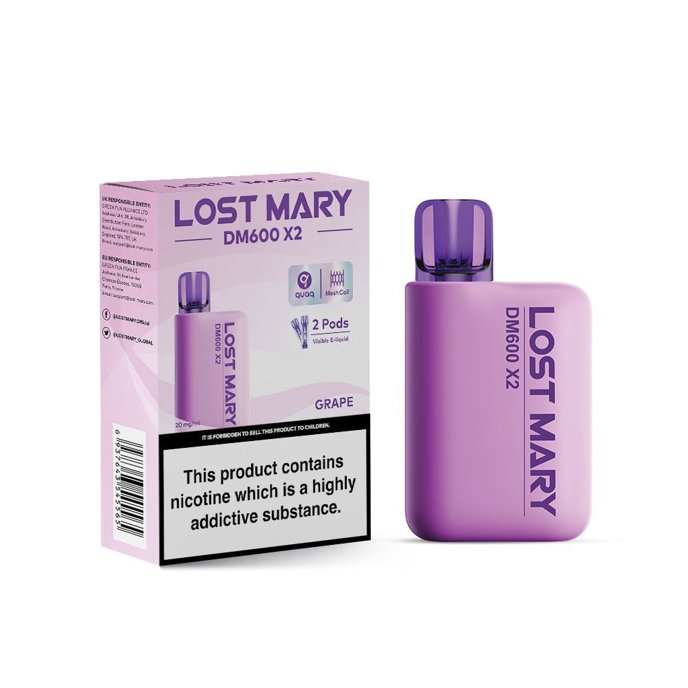buy Lost Mary DM600 X2 1200 Puffs Vape Pod Kit - Box of 5 at Wolfvapes.co.uk