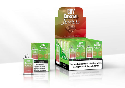 COV Crystal Jewels 600 Puff Disposable Vape Pod-Pack of 10 - Wolfvapes.co.uk-Apple Berry Blast