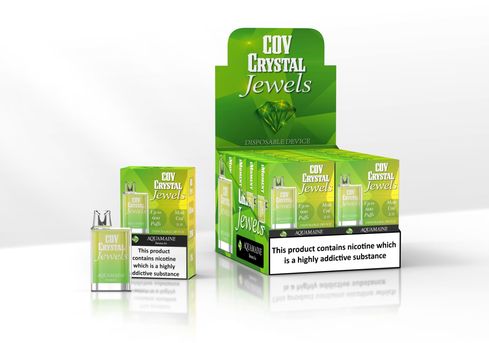 COV Crystal Jewels 600 Puff Disposable Vape Pod-Pack of 10 - Wolfvapes.co.uk-Banana Ice