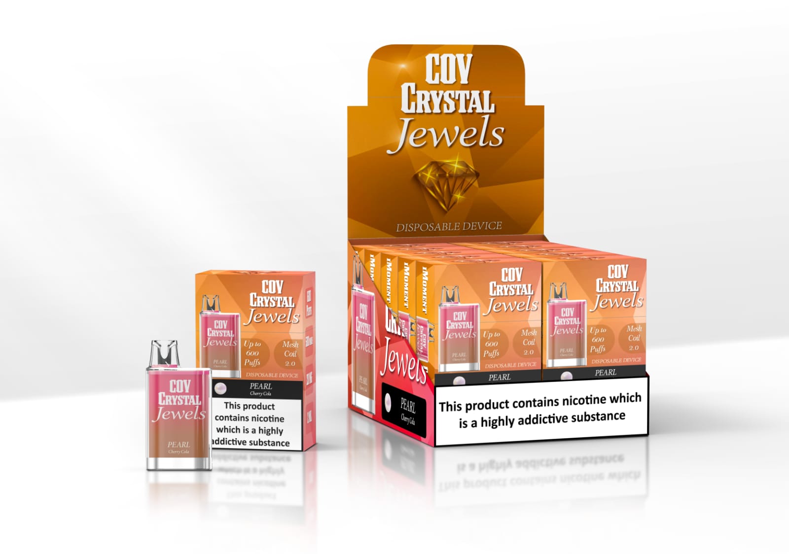 COV Crystal Jewels 600 Puff Disposable Vape Pod-Pack of 10 - Wolfvapes.co.uk-Cherry Cola