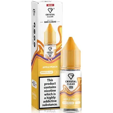 Crystal Clear Nic Salts 10ml- Pack of 10 - Wolfvapes.co.uk-Apple Peach