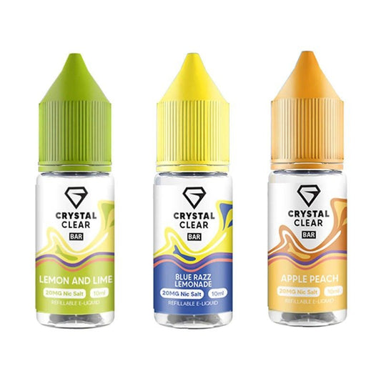 Crystal Clear Nic Salts 10ml- Pack of 10 - Wolfvapes.co.uk-Apple Peach