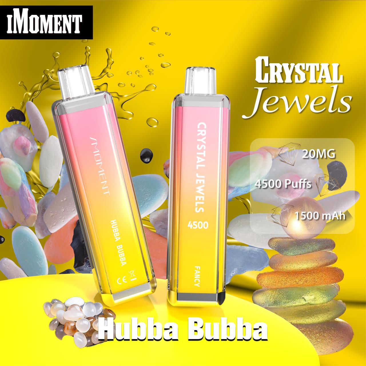 Crystal Jewels 4500 Disposable Vape Pod-Box of 10 - Wolfvapes.co.uk-Hubba Rubba