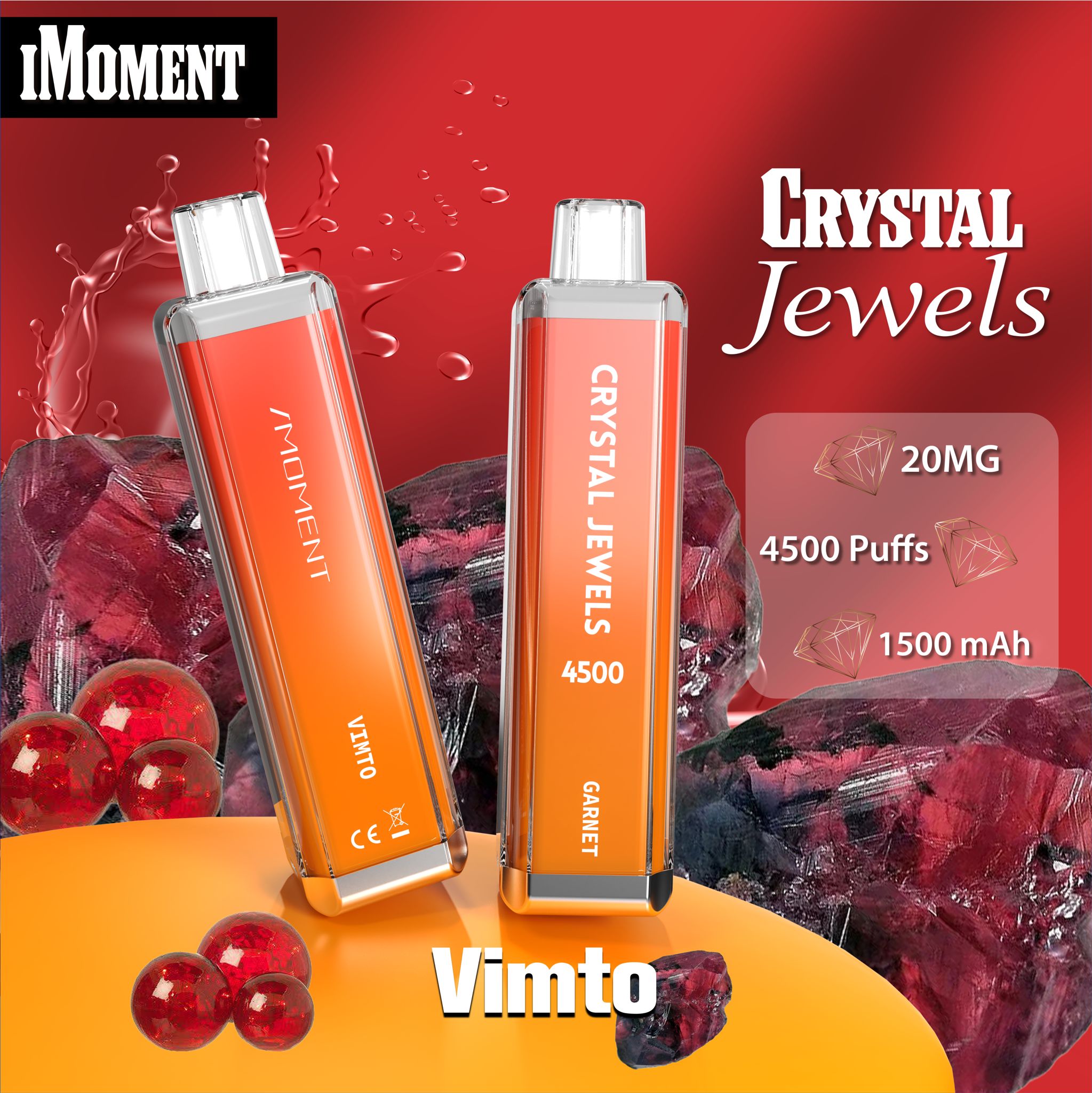 Crystal Jewels 4500 Disposable Vape Pod-Box of 10 - Wolfvapes.co.uk-Vimto