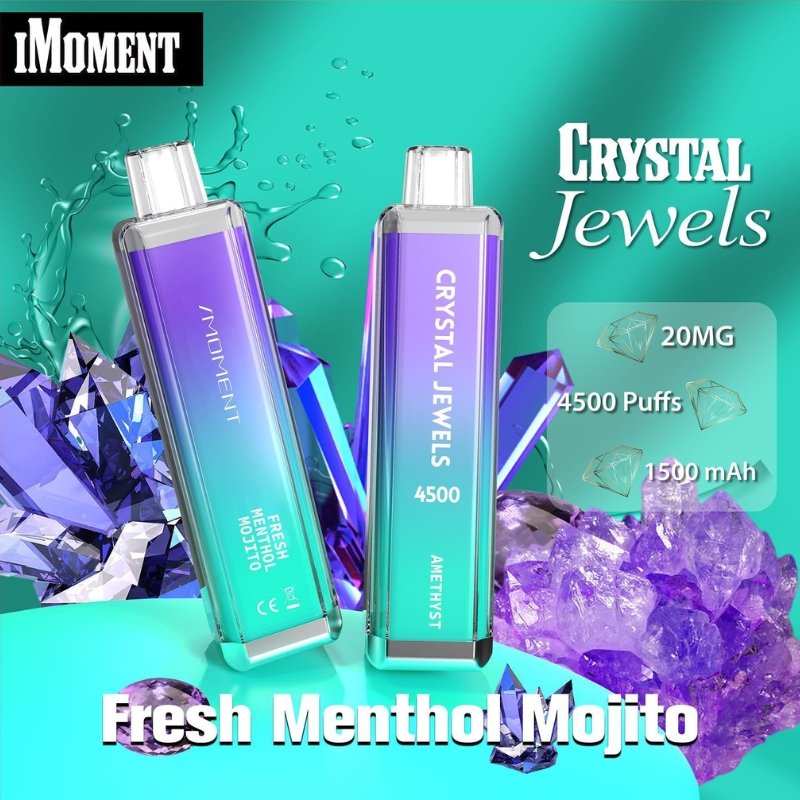 Crystal Jewels 4500 Disposable Vape Pod Puff Bar Device - Wolfvapes.co.uk-Fresh Menthol Mojito