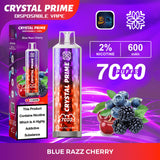 Crystal Prime 3D Effects 7000 Disposable Vape Pod Puff Device Kit - Wolfvapes.co.uk-Blue Razz Cherry *New*