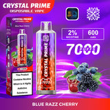 Crystal Prime 3D Effects 7000 Disposable Vape Puff Pod - Box of 10 - Wolfvapes.co.uk-Blue Razz Cherry *New*