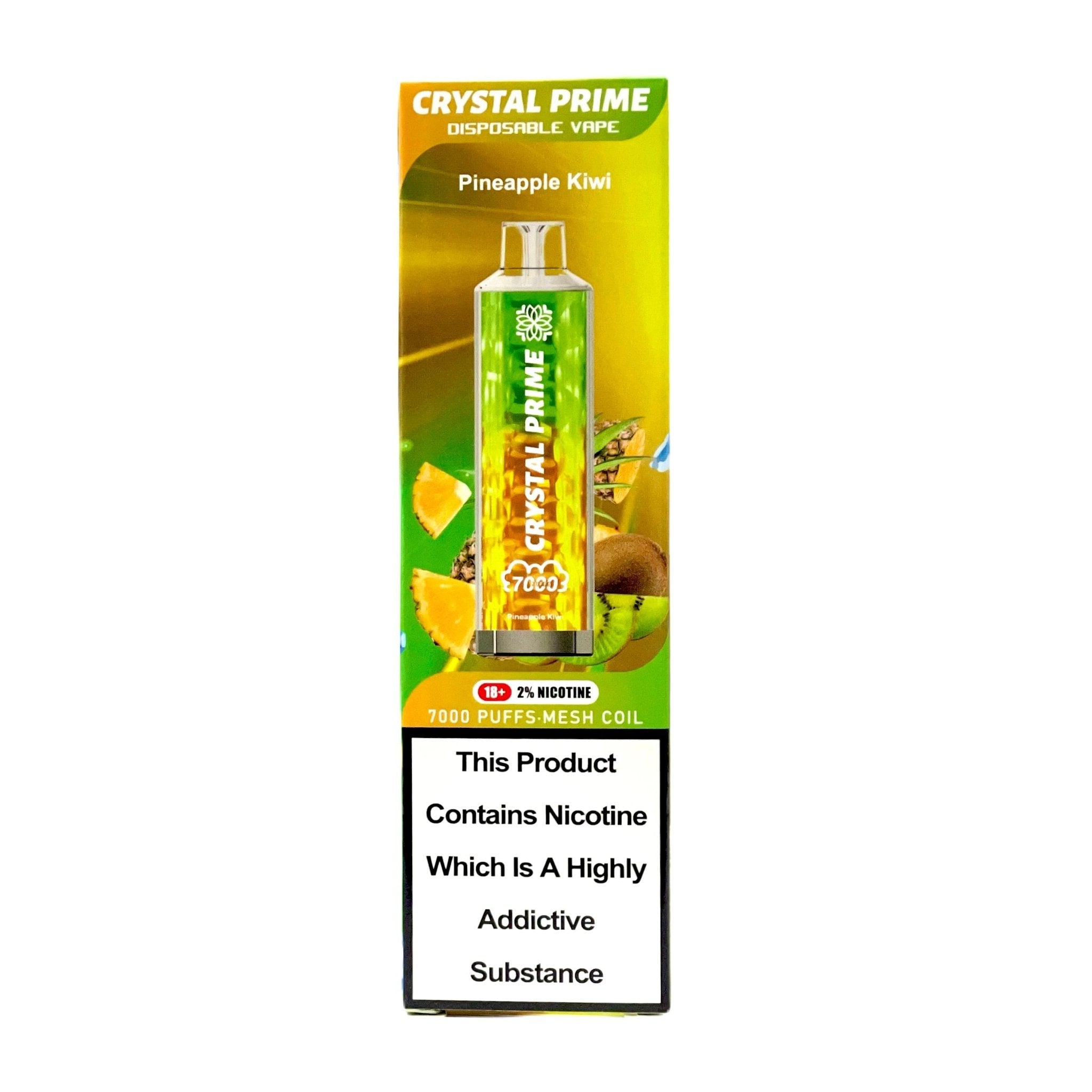 Crystal Prime 3D Effects 7000 Disposable Vape Puff Pod - Box of 10 - Wolfvapes.co.uk-Pineapple Kiwi **New**