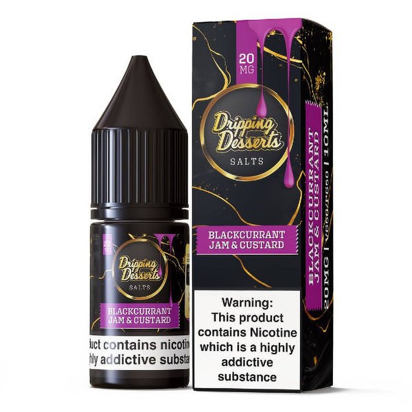 Dripping Dessert Nic Salts 10ml - Box of 10 - Wolfvapes.co.uk-Blackcurrant Jam & Custard