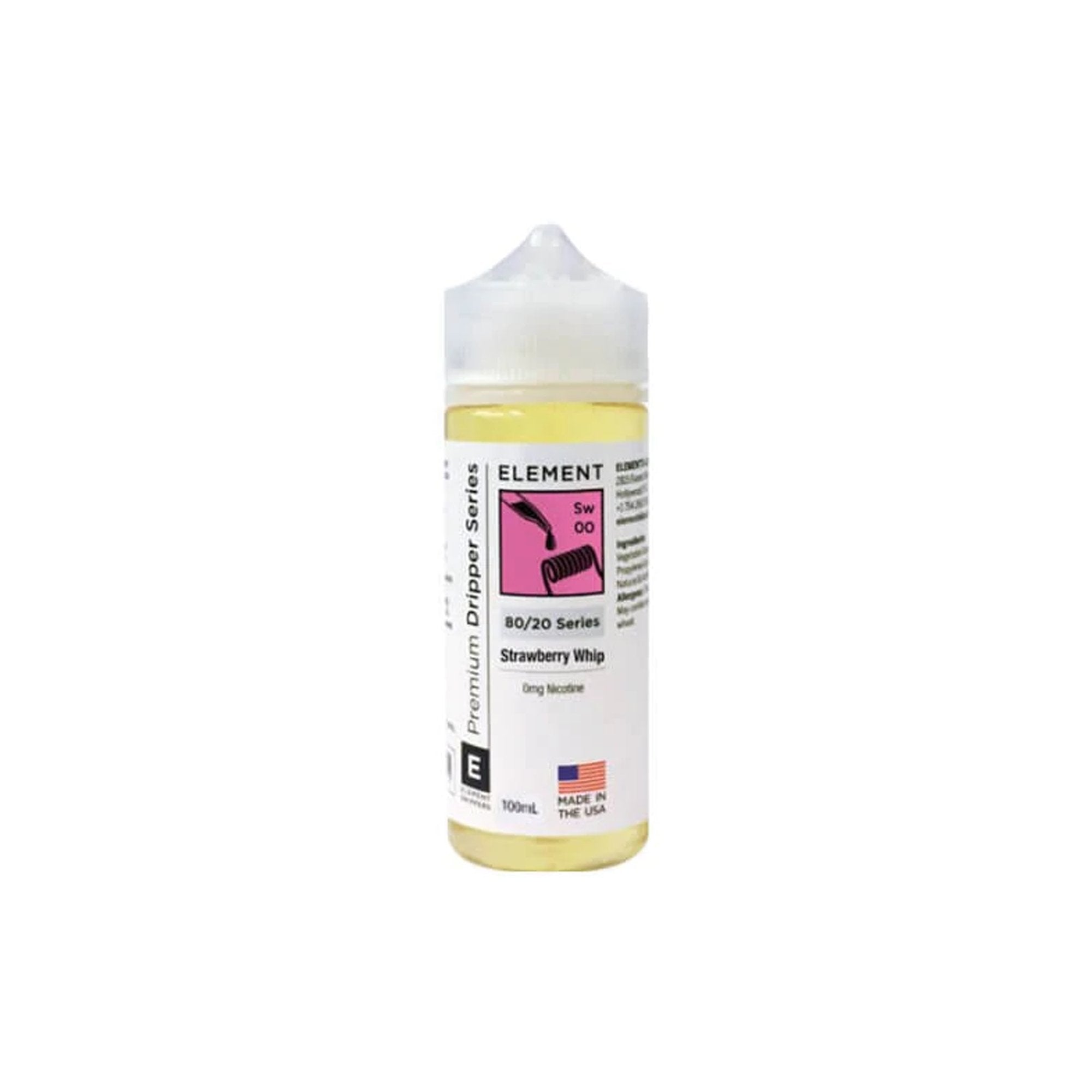 Element Dripper Series Shortfills 100ml | 0mg | Wolfvapes - Wolfvapes.co.uk-STRAWBERRY WHIP DRIPPER