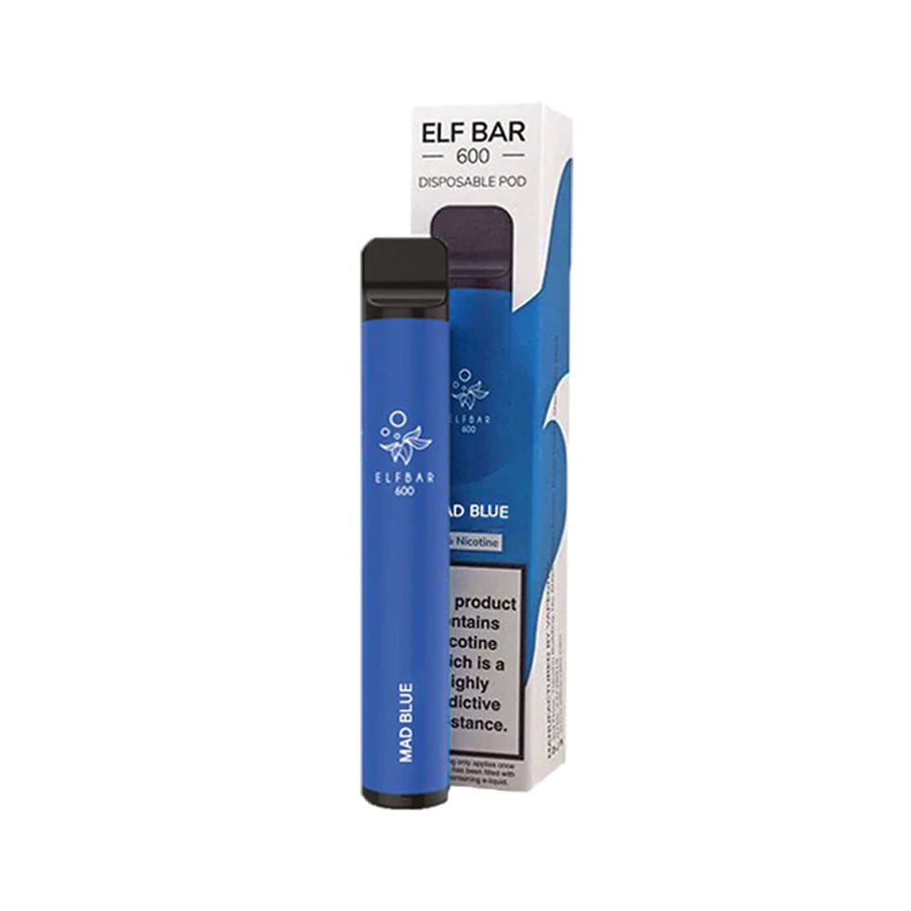 Elf Bar 600 Puffs Disposable Kit | 20mg | Wolfvapes - Wolfvapes.co.uk-MAD BLUE