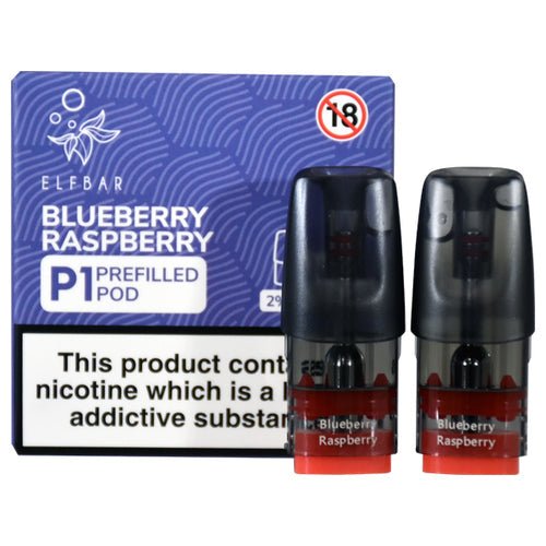 Elf Bar P1 Pre-filled E-liquids Pods - Wolfvapes.co.uk-Blueberry Raspberry