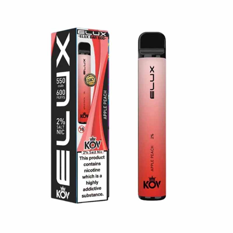 ELUX KOV Bar 600 Puffs Disposable Vape | Legacy Series | Wolfvapes - Wolfvapes.co.uk-Apple Peach