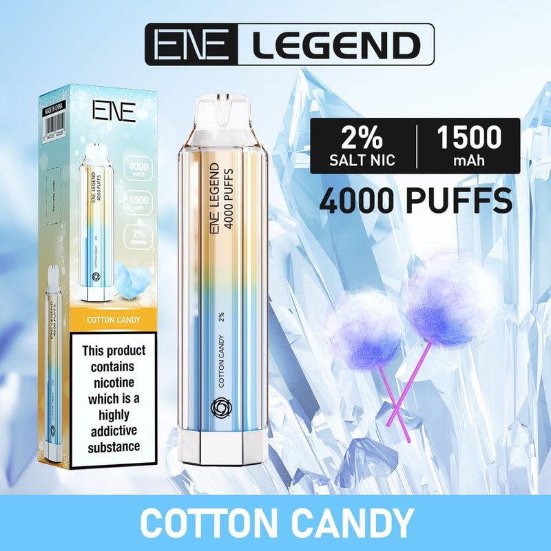 ENE Crystal Legend 4000 Disposable Vape Pod Kit Box of 10 - Wolfvapes.co.uk-Cotton Candy