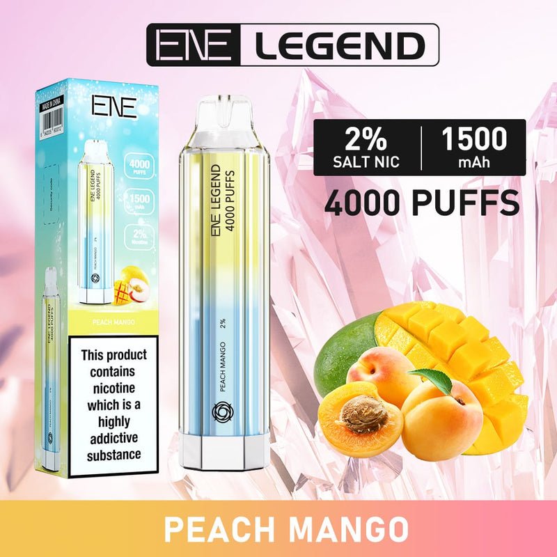 ENE Crystal Legend 4000 Disposable Vape Pod Kit Box of 10 - Wolfvapes.co.uk-Peach Mango