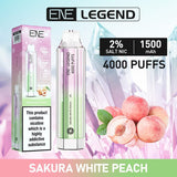 ENE Crystal Legend 4000 Disposable Vape Pod Kit Box of 10 - Wolfvapes.co.uk-Sakura White Peach