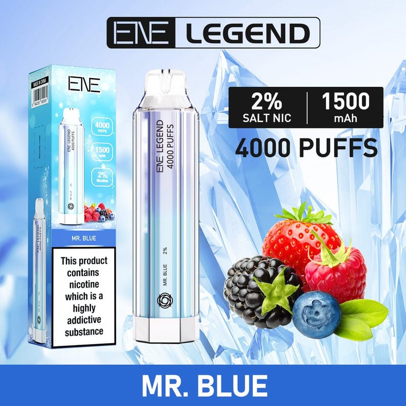 ENE Crystal Legend 4000 Disposable Vape Puff Bar Device - Wolfvapes.co.uk-Mr Blue