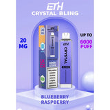 ETH Crystal Bling 6000 Disposable Vape Puff Pod Device - Wolfvapes.co.uk-Blue Sour Raspberry