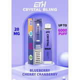 ETH Crystal Bling 6000 Disposable Vape Puff Pod Device - Wolfvapes.co.uk-Blueberry Cherry Cranberry