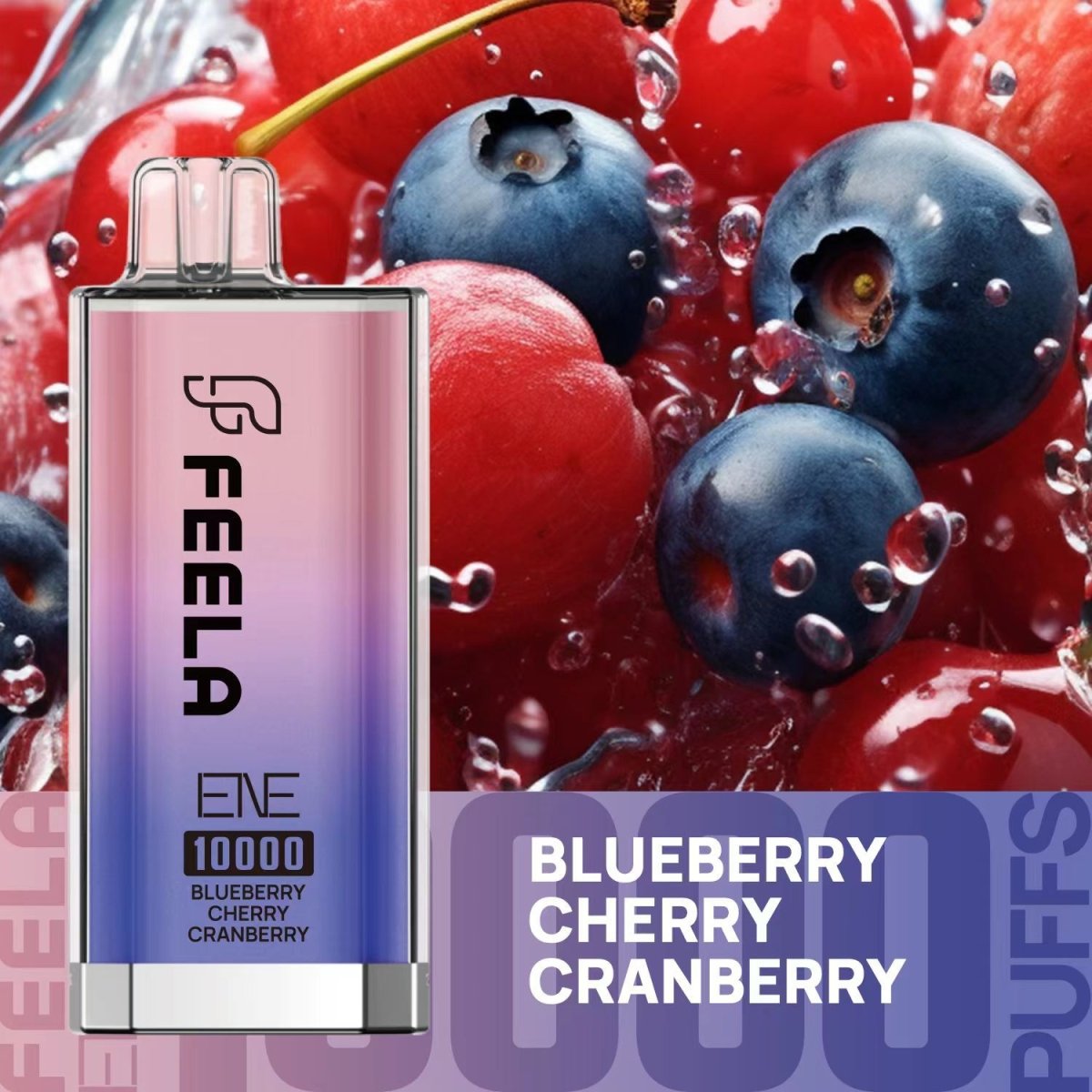 Feela ENE/Elux 10000 Disposable Vape Puff Pod Device Kit - Wolfvapes.co.uk-Blueberry Cherry Cranberry