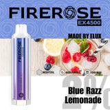 Firerose EX4500 Disposable Vape Pod Box of 10 - Wolfvapes.co.uk-Blue Razz Lemonade