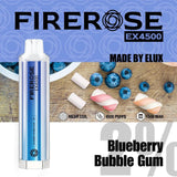 Firerose EX4500 Disposable Vape Pod Box of 10 - Wolfvapes.co.uk-Blueberry Bubble Gum