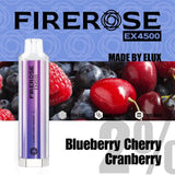 Firerose EX4500 Disposable Vape Pod Box of 10 - Wolfvapes.co.uk-Blueberry Cherry Cranberry