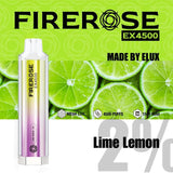 Firerose EX4500 Disposable Vape Pod Box of 10 - Wolfvapes.co.uk-Lime Lemon