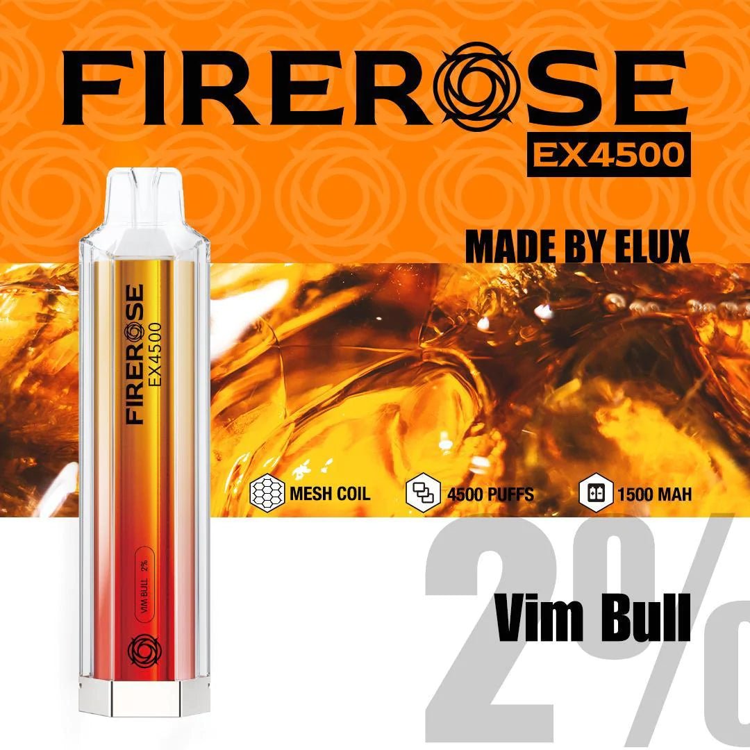 Firerose EX4500 Disposable Vape Pod Box of 10 - Wolfvapes.co.uk-Vim Bull