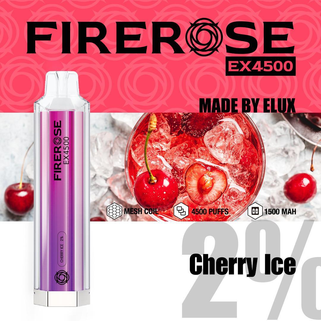 Firerose EX4500 Disposable Vape Puff Pod Device - Wolfvapes.co.uk-Cherry Ice