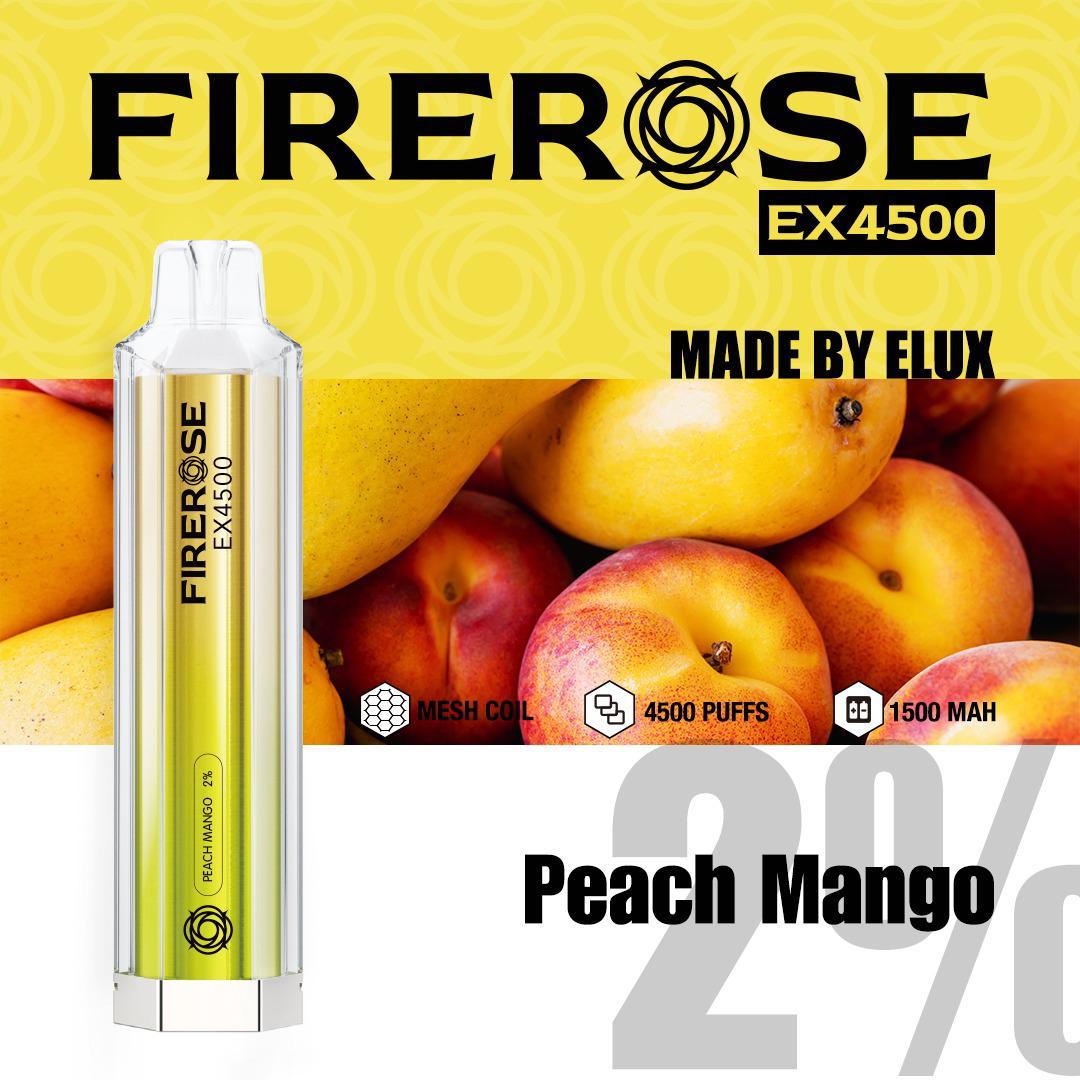 Firerose EX4500 Disposable Vape Puff Pod Device - Wolfvapes.co.uk-Peach Mango