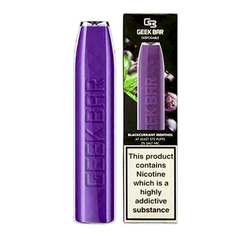 Geek Bar Disposable by GeekVape | 20MG Pack of 10 | Wolfvapes - Wolfvapes.co.uk-BLACKCURRANT MENTHOL