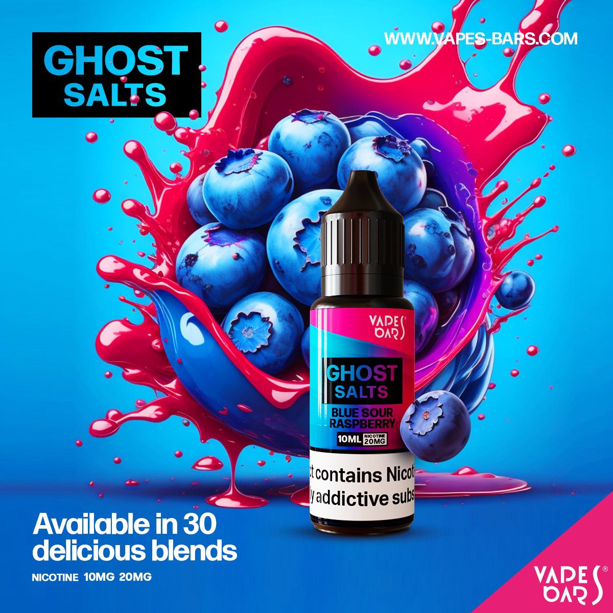 GHOT 3500 Nic Salts 10ml - Box of 10 - Wolfvapes.co.uk-Blue Sour Raspberry