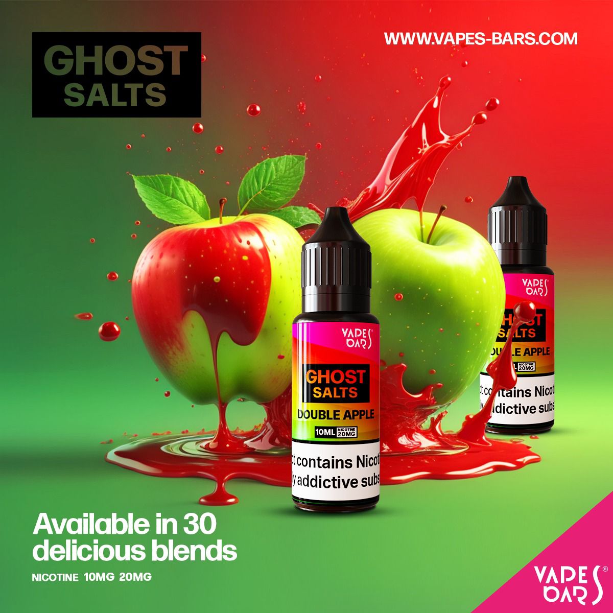 GHOT 3500 Nic Salts 10ml - Box of 10 - Wolfvapes.co.uk-Double Apple